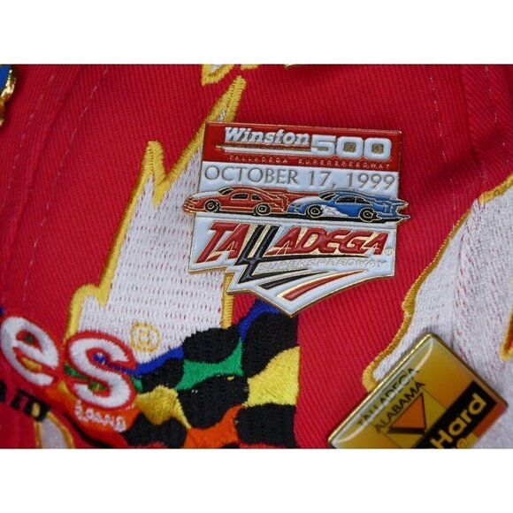 Vintage Nascar Hat Skittles Racing Team Ernie Irvan Hat With 8 Pins Talladega - Picture 12 of 16